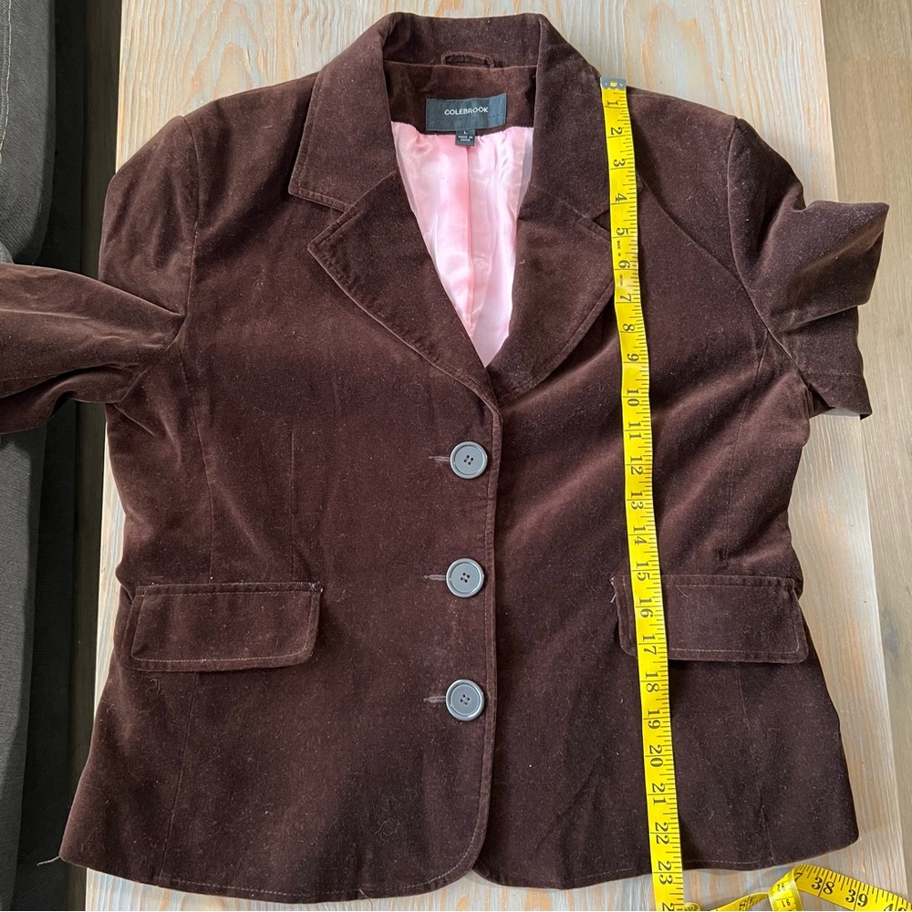 Colebrook brown velvet blazer size L - Picture 5 of 6